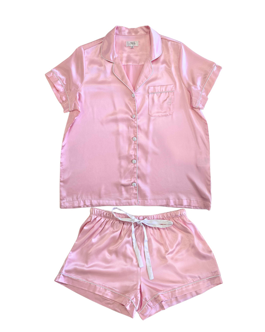 Pink Satin Pyjamas